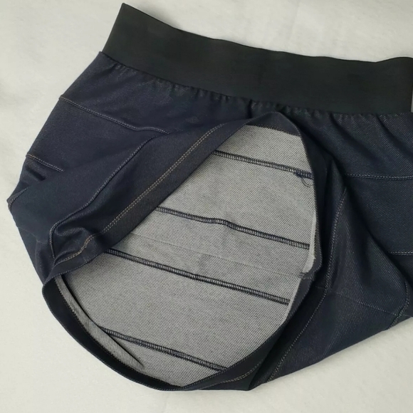 Blue Asphalt Womens Indigo Denim Paneled Stretch Pull On Skirt Size L. - Picture 10 of 10